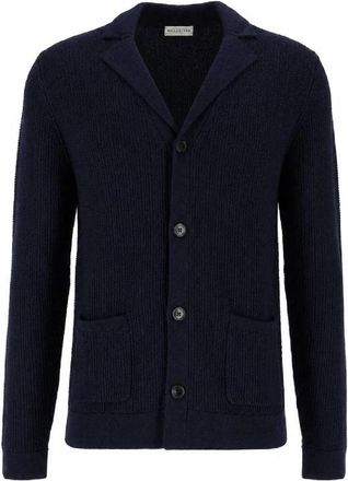 Ballantyne Cardigan met knopen en opgestikte zakken - Heren - Vesten - Blauw - XL - Katoen - Truien & Vesten