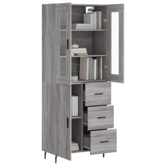 Berkfield Home Highboard Grey Sonoma 69.5x34x180 cm Engineered Wood