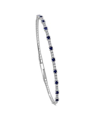 Sabrina Designs 14K 1.11 ct. tw. Diamond & Sapphire Flexible Bangle Bracelet
