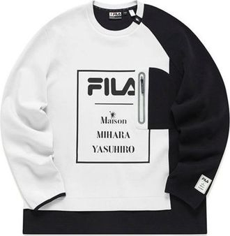Fila x Mihara Yasuhiro Lettrer Printed Sweater White Black F11M143204F-IV