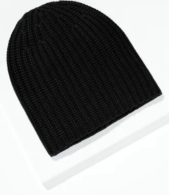 Talbots Chunky Cashmere Beanie - Black - 001 Talbots