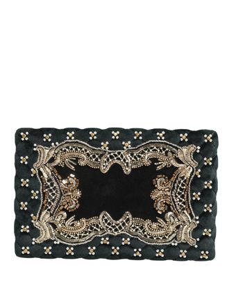 Dolce & Gabbana Black Velvet Gold Frame Clutch Evening Clutch Purse Womens Bag (Pre-Owned)