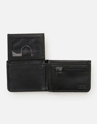 Rip Curl Mens Rip Curl Mens Phaze Icon All Day Bi-Fold Card Noted Coin Wallet - Black - Size: ONE size