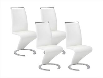 Vente-Unique Conjunto de 4 sillas TWIZY - Piel sint&eacute;tica blanca