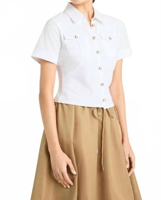 Cinq &agrave; Sept Tiana Short Sleeve Top In White