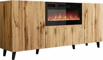 Mirjan24 Mobilier1 - Aparador Remeta 106, Roble Wotan, 83x181cm, N&uacute;mero De Puertas: 042cm, Aglomerado Laminado, Mdf, Led