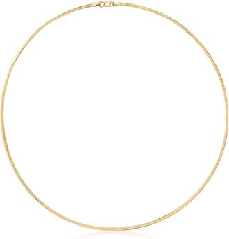 Ross-Simons Italian 2mm 18kt Gold Over Sterling Omega Necklace