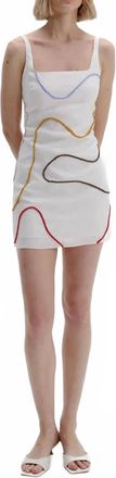 Cala de la Cruz Embroidered Siela Dress In Ivory