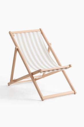 H&M Liegestuhl aus Holz - Beige/Gestreift