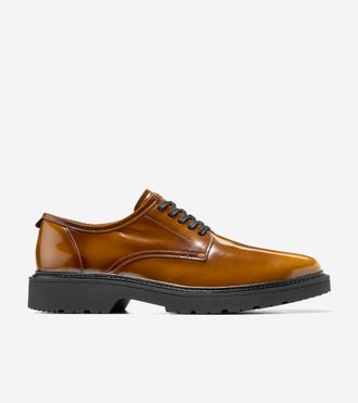 Cole Haan Mens Broome Grand Lug Sole Plain Toe Oxford Shoes - Brown Size 10.5