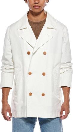 Brunello Cucinelli Off White Double Breasted Jacket, Brand Size 48 (US Size 38)