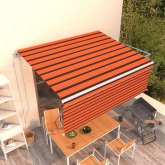vidaXL Toldo Retr&aacute;ctil Autom&aacute;tico Con Persiana Naranja/marr&oacute;n 4,5x3 M Vidaxl