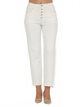 Bianco Brenda Button Jeans In White