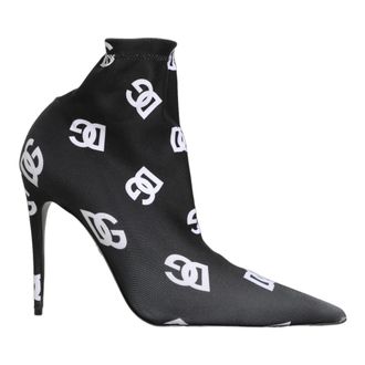 Dolce & Gabbana Heeled Boots, female, Black, Size: 7 1/2 US Stretch Mesh Ankle Boots