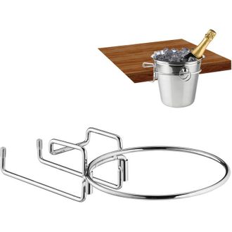 Relaxdays 10x Set Supporto da Tavolo, Porta Secchiello per Vino, Diametro 18 cm, Salvaspazio, Porta Cestello in Ferro, Argento