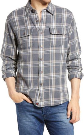 The Normal Brand Mountain Regular Fit Flannel Button-Up Shirt in Grey Plaid at Nordstrom, Size X-Large