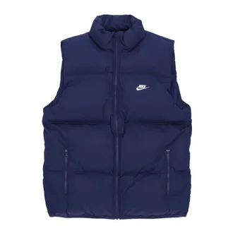 Nike Vests, male, Blue, Size: XS Puffer Vest Down Jacket Midnight Navy/White