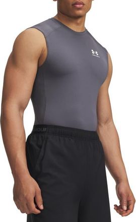 Under Armour HeatGear Compression Tank in Castlerock Grey at Nordstrom, Size Xxx-Large