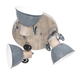 Steinhauer Mexlite - Foco - Gearwood - Gris - Metal Madera De Caucho - &Oslash;