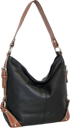 Nino Bossi Leather Bucket Bag in Black