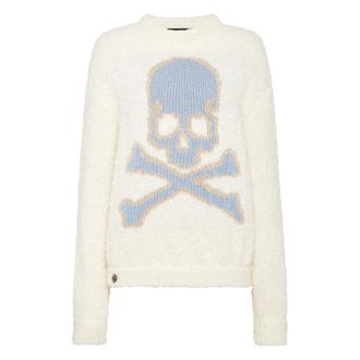 Philipp Plein Truien & Vesten, Dames, Beige, L, Wol, Pullover Skull&Bones