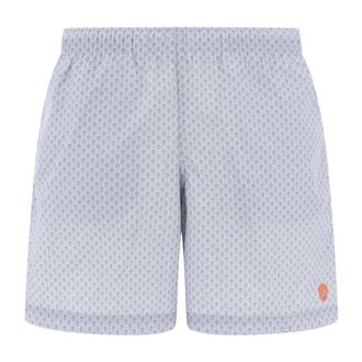 Alexander McQueen Badmode, Heren, Blauw, S, Polyester, Bedrukte zwemshorts