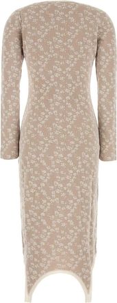 Fendi Womens Cardigan Dress Beige Cotton Nylon