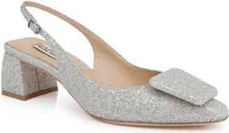 Badgley Mischka Gracen Slingback Pump in Silver Glitter at Nordstrom, Size 9.5