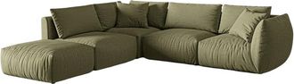 MICADONI Modulares 4-Sitzer Design Ecksofa Chris mit Ottomane und Eckteil links - Strukturstoff