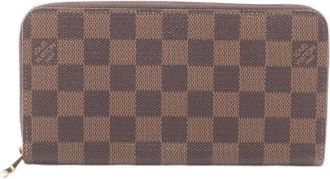 Louis Vuitton Pre-owned Wallets, female, Brown, Size: ONE SIZE Pre-owned Zippy Wallet Damier Long Wallet