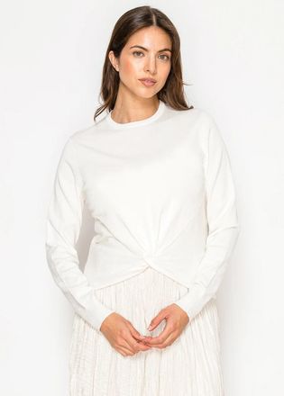YAL New York Soft White Knit Sweater with Subtle Twist
