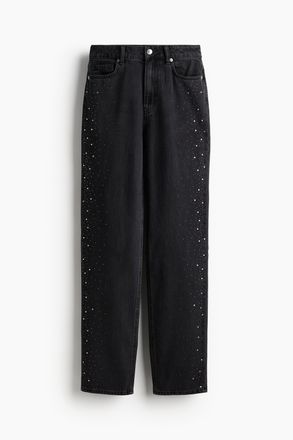 H&M Jeans mit Strass - Dunkelgrau