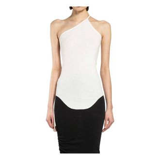 Rick Owens Sleeveless Tops, female, White, Size: S Temple One Shoulder Tank