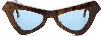 Marni Fairy Pools Forest EEF Womens Sunglasses Brown Size 50