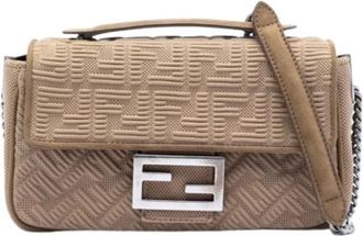 Fendi Pre-owned Nylon Shoulder Bag - Dames - Vintage Schoudertas - Beige - ONE Size - Nylon - Vintage