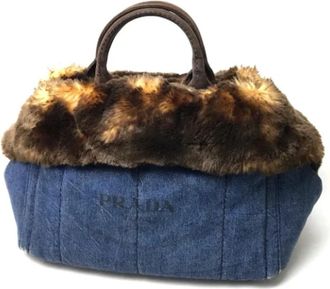 Prada Pre-owned Denim prada-bags - Dames - Vintage Handtas - Blauw - ONE Size - Denim - Vintage