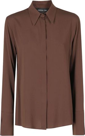 Federica Tosi Klassiek Shirt - Dames - Overhemden - Bruin - XS - Overhemden