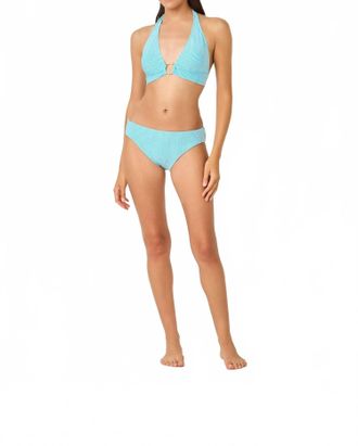 Lilly Pulitzer Ketos Halter Bikini Top In Capri Blue Seersucker Stripe