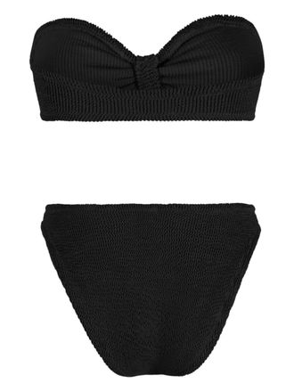 Hunza G Bikini met gekreukte textuur - Zwart