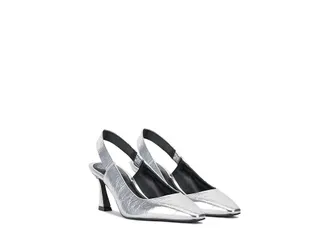 Vince Camuto Samila Slingback Pump High Womens Heels Silver : 9.5 M, Leather