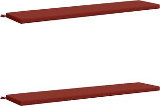 vidaXL Cojines Para Banco De 2 Piezas Soest 2 Uds. 100% Poli&eacute;ster Rojo Vidaxl