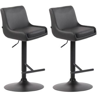 Clp Set 2 Sgabelli Bancone Club in Similpelle grigio nero
