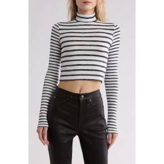 Rag & Bone Stripe Turtleneck Long Sleeve Top in Grey Multi at Nordstrom Rack, Size X-Small
