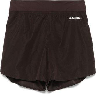 Jil Sander Lightweight Brown Shorts With Wide Waistband