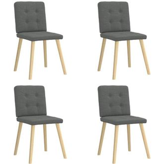 vidaXL Vidaxl - Sillas De Comedor Giratorias 4 Unidades Tela Gris Oscuro
