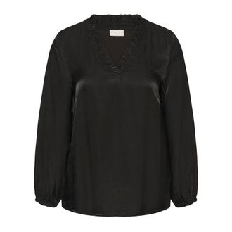 Kaffe Curve Overhemden, Dames, Zwart, 4Xl, Blouse