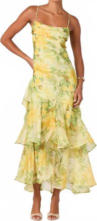Astr Alison Maxi Dress In Yellow Floral