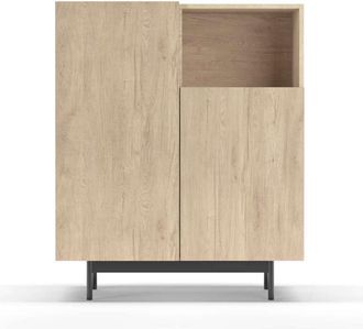 HERDASA Herdasa - Mueble Auxiliar Modelo-602-1 Acabado Roble, 110 Cm (alto) X 90 Cm (ancho) X 34 Cm (prof.)