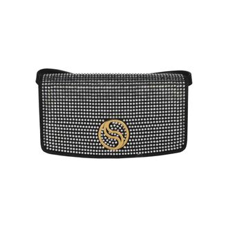 Stella McCartney Cross Body Bags, female, Black, ONE SIZE, Buttoned Flap Wallet with Removable Strap