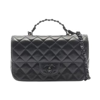 Chanel Pre-owned Matelasse Lamskine 2way Schoudertas - Dames - Pre-owned - Zwart - Maat: ONE Size Leer